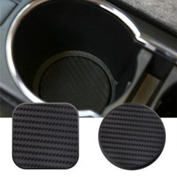 Tapis porte-gobelet antidérapant en Fiber de carbone 2 pièces accessoire de voiture Gadget Auto