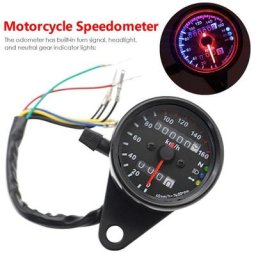 Compteur de vitesse LED universel pour moto 12V odomètre avec engrenage neutre clignotant
