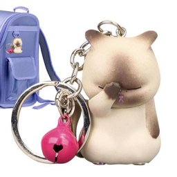 Porte-clés chat mignon de dessin animé pendentif de sac avec fermoir à homard Mini sac drôle
