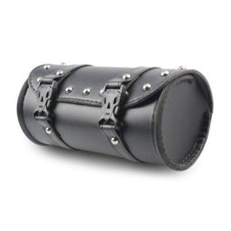 Sac latéral universel pour moto pochette de rangement en cuir noir sacoche de selle pour guidon