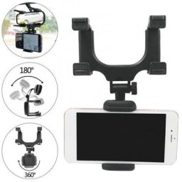 Support de téléphone pour rétroviseur intérieur de voiture rotation à 360 degrés support de