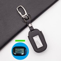 Porte-clés de transport en cuir véritable souple avec écran LCD housse pour système d'alarme de
