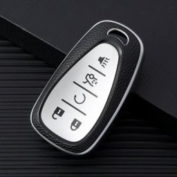 Étui pour clé de voiture en cuir TPU 5 boutons pour Chevrolet 2017 – 2019 Chevy Malibu Camaro