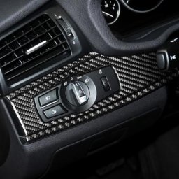 Panneau d'interrupteur d'éclairage de sauna de voiture décoratif autocollant en fibre de carbone