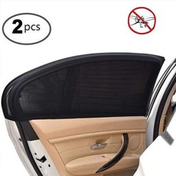 Pare-soleil en tissu maillé pour fenêtre latérale arrière de voiture rideau de protection UV noir