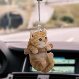 Ornement de voiture de chat mignon créatif avec ballon coloré décor intérieur de voiture