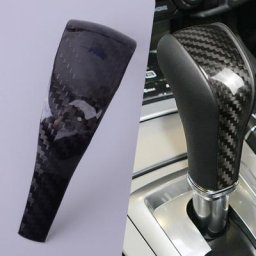Couvercle de Pommeau de Levier de Vitesse de Voiture en Fibre de Carbone Noire pour Porsche