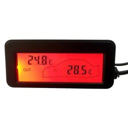 Thermomètre de voiture avec fonction de rétro-éclairage horloge numérique température intérieure