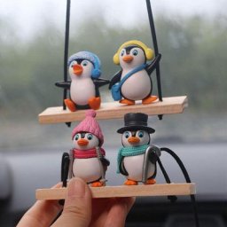 Pendentif de voiture en forme de pingouin accessoire créatif très mignon et amusant facile à