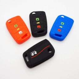 Coque de protection pour clé de voiture en silicone Cocolockey 3 boutons télécommande VW Polo