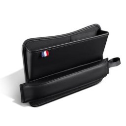 Boîte de rangement en cuir PU pour siège avant de voiture console latérale remplissage d'espace