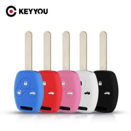KEYYOU – étui de clé télécommande à 3 boutons en Silicone pour Honda Accord CR-V CRV Civic Pilot