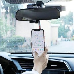 Support de téléphone portable extensible avec rétroviseur 360 ° Support de Navigation réglable pour