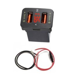 Adaptateur de chargeur de téléphone de voiture double Port USB Mini LED prise de voltmètre