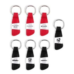 Porte-clés en cuir véritable avec badge emblème de voiture porte-clés pour Fiat Abarth Punto Evo