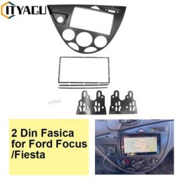 Fasica Double 2 Din – Kit de garniture d'installation pour panneau Radio stéréo Ford Focus /Fiesta