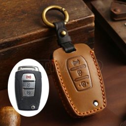 Étui en cuir fait main pour clé de voiture intelligente housse de protection support pour