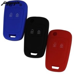 Jingyuqin – housse de protection pour clé de voiture en Silicone 2 boutons pour Opel Astra Corsa
