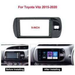 Panneau d'installation de tableau de bord pour TOYOTA VITZ 9 pouces 2din cadre de tableau de bord