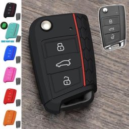 Convient pour VW GOLF 7 MK7 SKODA SEAT 2014 2015 2016 3 boutons FLIP KEY housse en SILICONE FOB
