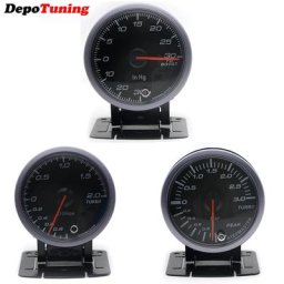 DepoTuning-Affichage de document LED Boost Turbo Gauge avec support de jauge 60mm 2.0 bar 3.0
