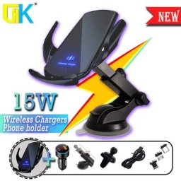 Chargeur de voiture sans fil 15W support de téléphone pour iPhone 12 SE 11 8 Samsung S20