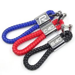 Porte-clés de voiture en cuir en métal Pour Volvo R design C30 C40 C50 S70 S80 S40 S50 XC30 S90 XC40