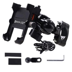 Support pour un smartphone sur une moto métal étanche chargeur rapide QC peut se placer sur le