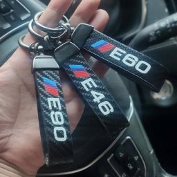 Porte-clés en cuir de luxe pour hommes et femmes fibre de carbone BMW E30 E36 E87 E60 E90