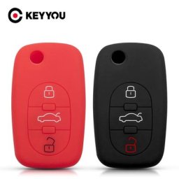KEYYOU – étui de télécommande pliable en Silicone pour Audi 3 boutons pour A2 A3 S3 A4 S4 A6