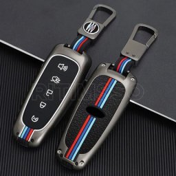 Porte-clés de voiture en alliage et Gel de silice coque de télécommande à 5 boutons pour Ford Kuga