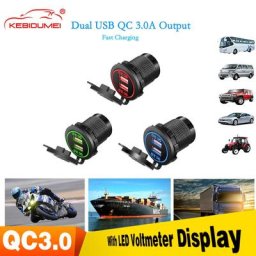Chargeur étanche double USB universel pour voiture et camion Charge de tablette et téléphone