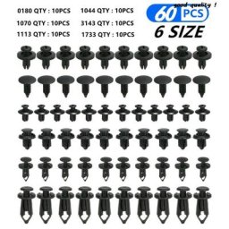 Clips de fixation automatique 6 tailles 60 pièces pour Opel Astra G H J F K Insignia Vectra C
