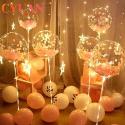 CYUAN-Ensemble de ballons LED avec support de colonne guirxiété lumineuse décoration de fête