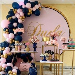 Guirxiété de ballons bleu marine 121 pièces 256 pièces fournitures de mariage macaron rose