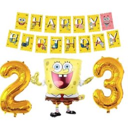 Fournitures de fête de dessin animé pour enfants éponge décoration de premier anniversaire