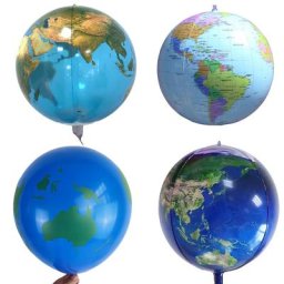 Ballons en latex avec carte du monde globe débar4D fête d'anniversaire à thème de voyage