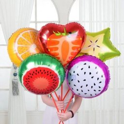 Ballons mixtes de fruits d'été 10 pièces grand ballon en aluminium pour décoration de maison de