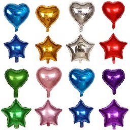 Ballons étoiles à cinq branches en aluminium 50 pièces 5 pouces en forme de cœur pour décoration