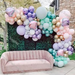 Kit de ballons Globos pour anniversaire décorations en arc sirène rose pastel Tiffany bleu