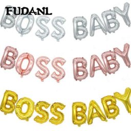 Ballon à thème BOSS BABY pour enfants lettre rose or argent décor de fête baby shower
