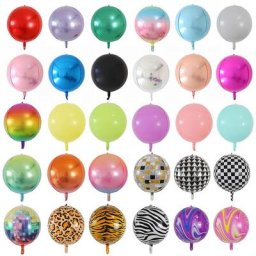 Ballons à feuille 4D or Rose 10/18/22 pouces 3 pièces Ballon métallique arc-en-ciel à hélium