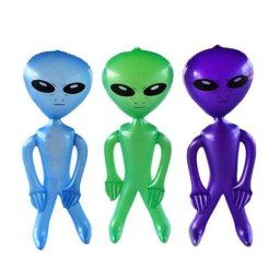 Jouet gonflable pour enfants modèle Alien vert violet bleu gris rose 90cm pour fête