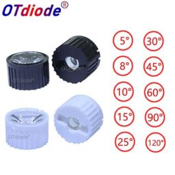 Lentille LED en PMMA de 20mm avec Puce COB Haute Puissance 50 Ensembles/Lot 5 8 10 15 25 30