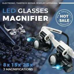 Loupe de lunettes LED 8X 15X 23X loupes avec lumière pour le travail rapproché Loupe de bijoutier