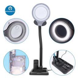 Loupe de bureau 10 fois HD lampe LED réglable Loupe légère pour réparation de téléphone Lecture de