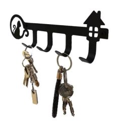 Porte-vêtements mural en métal balcon noir porte-manteau porte-clés organisateur de cuisine