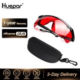Huepar – lunettes de sécurité Laser rouge réglables verres de Protection rotatifs à lignes croisées