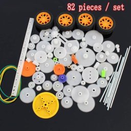 Kit de roues dentées en plastique 82 styles ensemble poulie courroie arbre vis sans fin