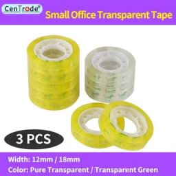 Rubans Adhésifs Transparents de 12/18mm 3 Pièces Fournitures d'Emballage Manuel pour Écoliers et